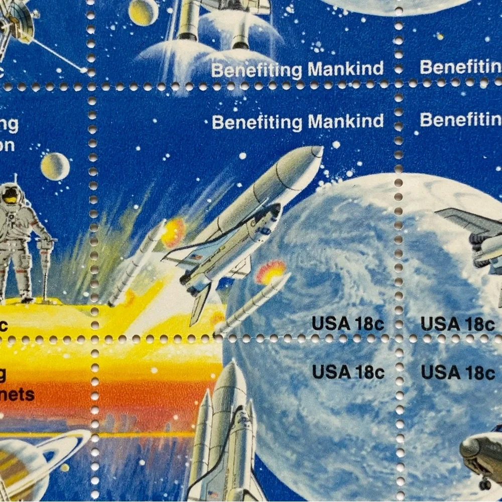 Space Achievement Stamps 1981 Full Sheet of 48 US 18¢ MHN Scott 1912 1919
